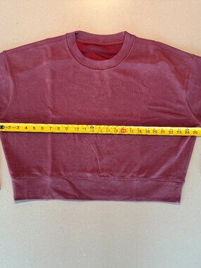 Lululemon Softstreme Perfectly Oversized Cropped Crew Red Merlot 8
